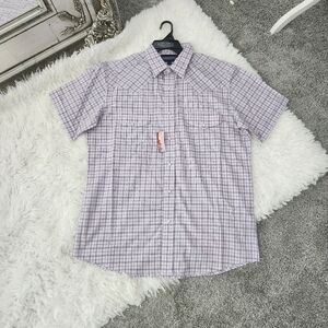 Panhandle Men's Plaid Print Short Sleeve Pearl Snap Western Shirt. Size Large. N